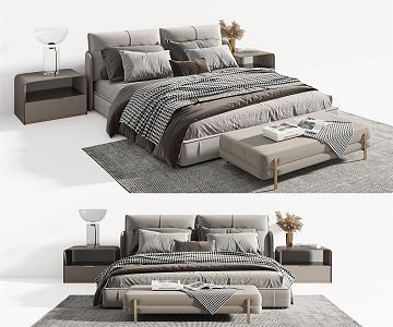 Modern Double Bed 3d model