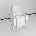 Modern Single Armchair With Black Fabric Backrest Wooden Armrests Perforated Panels And Metal Legs