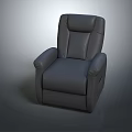 Gray Leather Single Seater Sofa With Modern Design And Comfortable Backrest 3d model