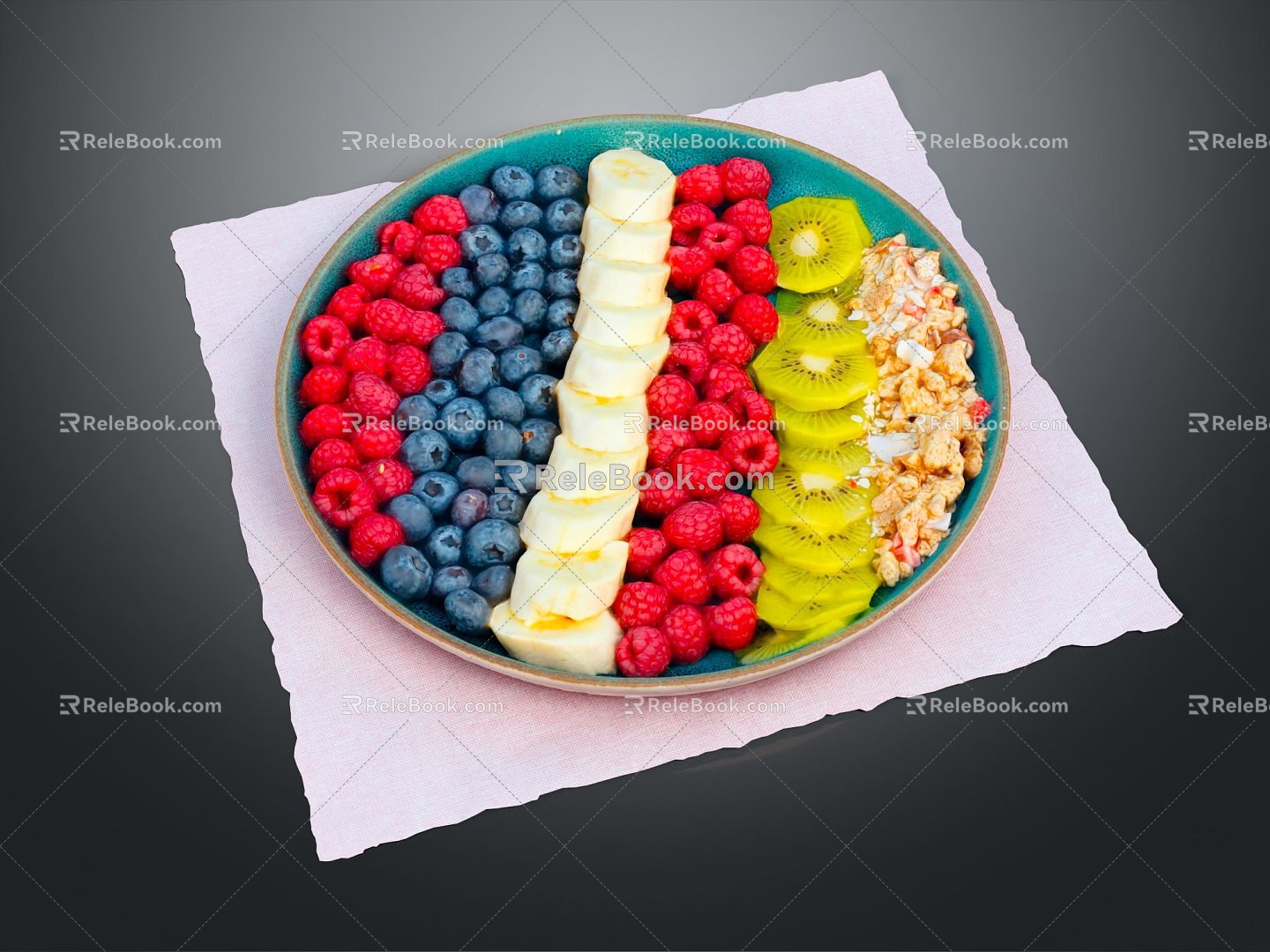 Modern Fruit Fruit Plate Hawthorn Banana Mango 3d model