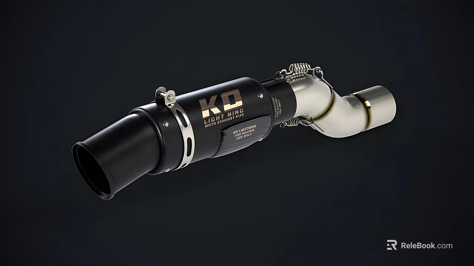High Quality Tactical Black Weapon Silencer With KD Logo And Metal Parts 3d model 