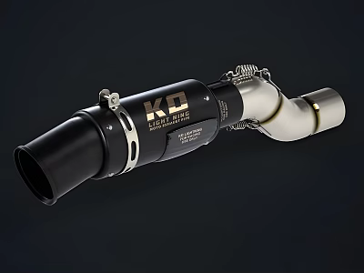 High Quality Tactical Black Weapon Silencer With KD Logo And Metal Parts 3d model
