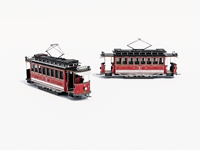 a dilapidated tram model