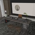Modern Tea Table and Chairs with Marble Top in Elegant Interior Setting 3d model