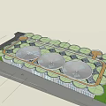 Modern Architectural Complex Featuring Circular Roofs Geometric Layout And Green Surroundings