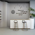 Elegant SPA Store Interior With Treatment Beds Mirrors Decorative Lights And Green Plants