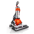 Orange And Silver Upright Vacuum Cleaner With Transparent Dust Cup
