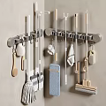 Modern Wall Mounted Bathroom Cabinet Rack For Mops Brooms Brushes And Cloths Storage