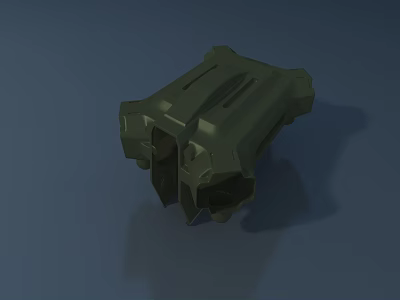 Green Military Weapon Component 3D Model With Detailed Design Features 3d model