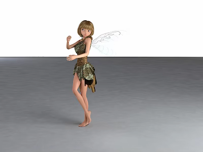 Modern game character cartoon fairy 3d model