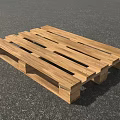 Sturdy Wooden Pallet With Slatted Design And Support Legs For Storage Transport