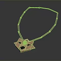 Elegant Gold Link Chain Necklace With Geometric Pendant And Intricate Design
