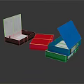 Vibrant Open Storage Boxes Decorative Ornament Sets With Black Red Blue Green Cases