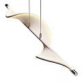 Modern Curved Pendant Light Design With Smooth Wave Shape And Hanging Cables 3d model