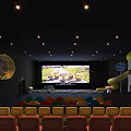 Family Friendly Cinema Interior With Colorful Inflatable Seats Slide Ball Pit And Mushroom Decorations