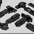 Black Metal Furniture Hardware Hinges Slides And Connectors Durable Design