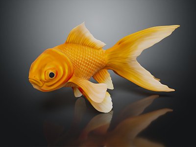 Modern Goldfish Cold Water Fish Gold Grass Gold 3d model