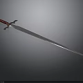 Medieval Long Sword With Blue Steel Blade And Red Wrapped Handle