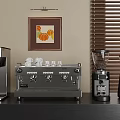 Modern Kitchen Countertop With Stainless Steel Coffee Machine Blender And Grinder Household Appliances