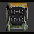 Black Yellow Long Mechanical Device With Metal Tubes And Structural Components