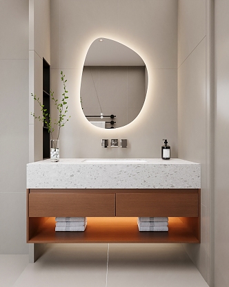 Bathroom cabinet sink mirror 3d model