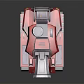 Modern Red Armored Military Tank With Large Cannon Tracks And Turret Design