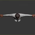 3D Character Model Wearing White Bodysuit Brown Hair Red Gloves Socks Standing Arms Outstretched