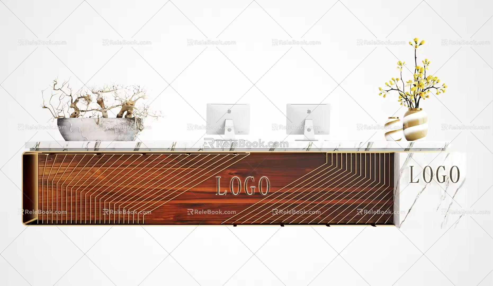 Modern reception desk 3d model