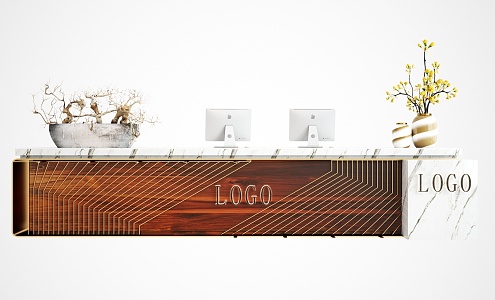 Modern reception desk 3d model