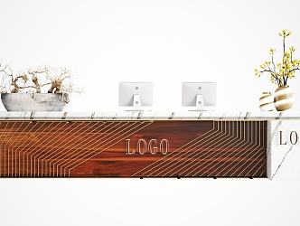 Modern reception desk 3d model