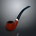 Handcrafted Red Wooden Pipe For Daily Use With Black Mouthpiece And Silver Band