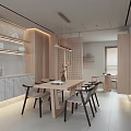 Modern Living Dining Room With White Sofa Round Coffee Table Wooden Accents And Circular Art
