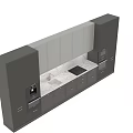 Sleek Modern Kitchen Cabinets Design With Black Gray Storage And Marble Countertop Appliances