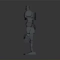 3D Mechanical Robotic Character With Green Torso Extended Arms And Blue Feet