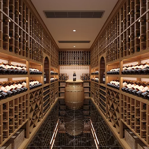 Modern Wine Cellar Solid Wood Red Wine Cellar Cold Storage Room Constant Temperature Room Constant Temperature Cabinet Display Cabinet Cold Storage Cabinet Red Wine Cellar 3d model