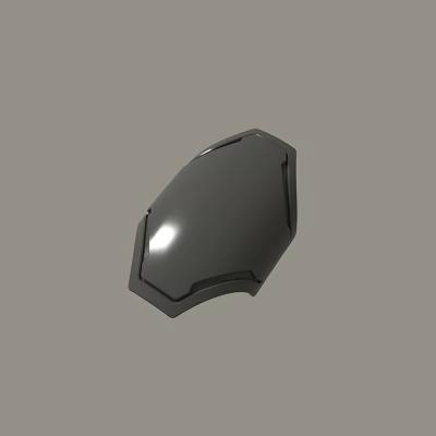 Abstract Black Glossy 3D Model of Polygonal Object With Smooth Geometric Surface 3d model