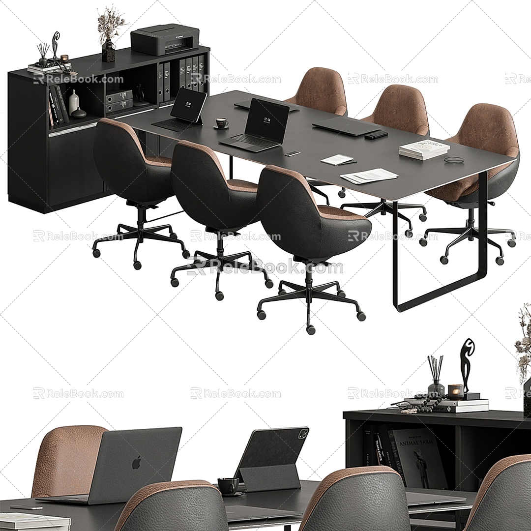 Modern Office Table and Chair Meeting Room Table and Chair 3d model