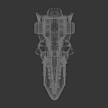 Red Cosmic Spaceship With Intricate Futuristic Structure For Space Exploration Missions
