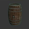 Rustic Wooden Barrel With Wooden Staves Metal Hoops And Classic Design Structure
