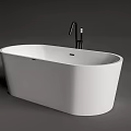 Modern White Freestanding Bathtub Design With Black Faucet And Sleek Contemporary Look
