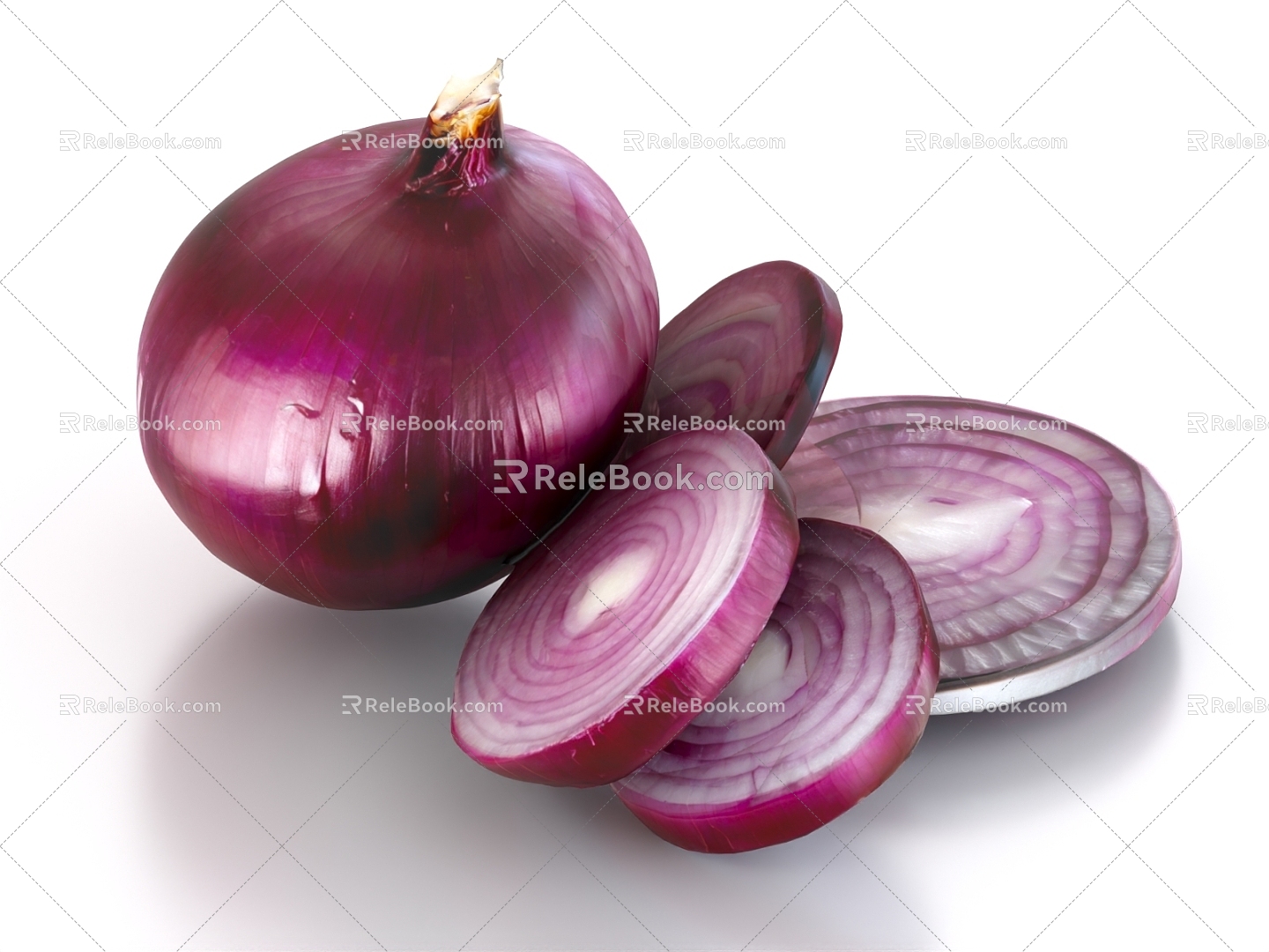 Red Onion Vegetable Food 3d model