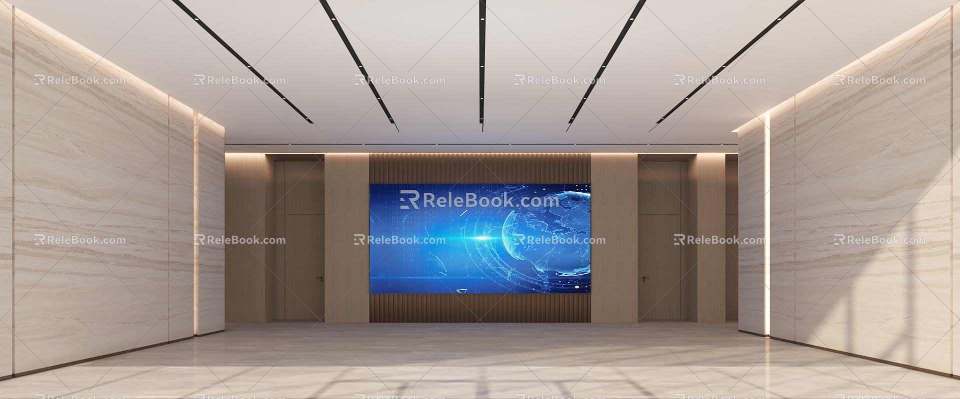 Modern Hall Office Lobby 3d model