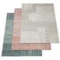 Modern Square Rugs With Geometric Patterns And Multiple Colors For Home Decor 3d model