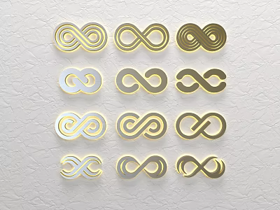 Decorative Gold And Silver Infinity Symbol Wall Decor For Home Interior 3d model