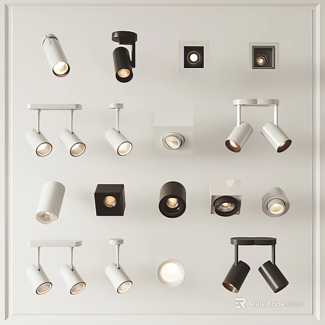 Modern Downlights and Spotlights in Various Styles for Home Interior Lighting 3d model
