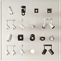 Modern Downlights and Spotlights in Various Styles for Home Interior Lighting 3d model