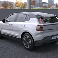 White Volvo SUV With Modern Exterior Design And LED Headlights Black Roof