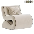 Light Beige Fabric Leisure Chair With Modern Minimalist Design And Accent Pillow