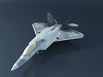 Advanced Stealth Fighter Jet 3D Model with Gray Camouflage Angled Wings and Single Seat 3d model