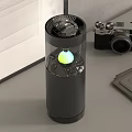 Modern Cylindrical Electronic Air Purifier With Transparent Design And Glowing LED Ball